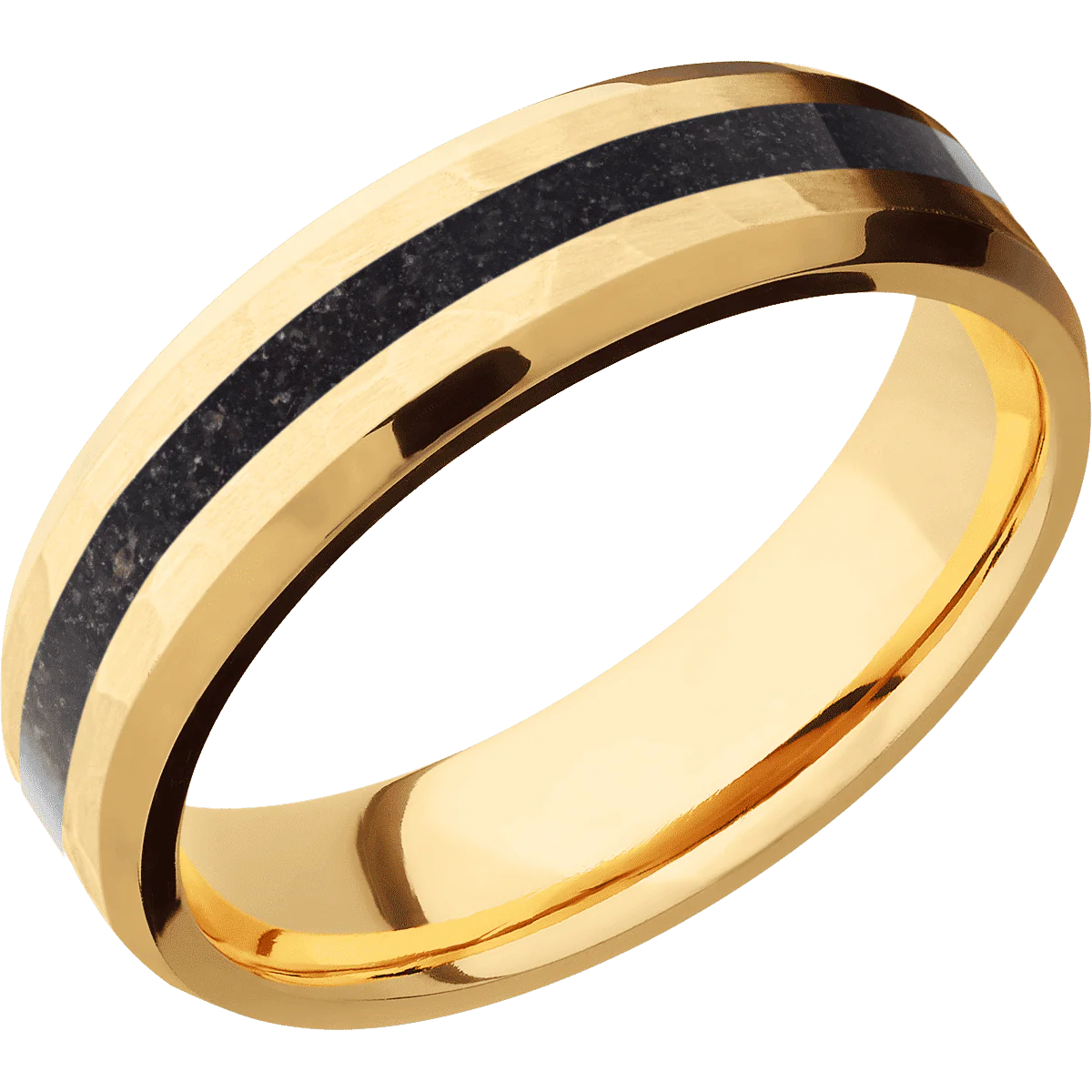 18K Yellow Gold + Hammer , Polish Finish - Image 2