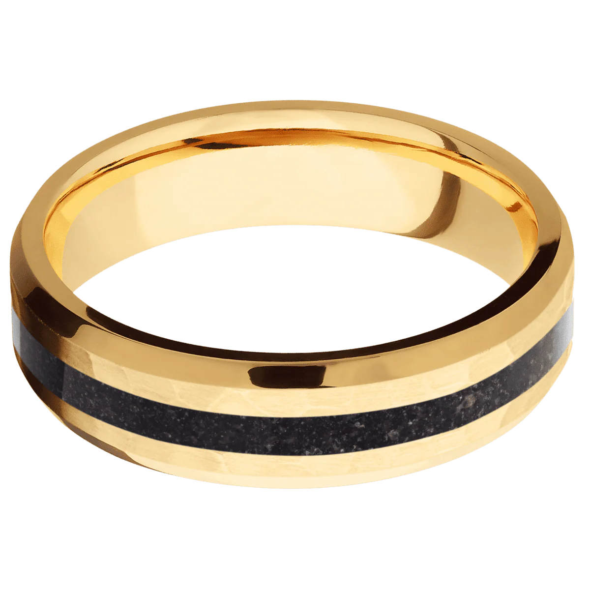 18K Yellow Gold + Hammer , Polish Finish - Image 3