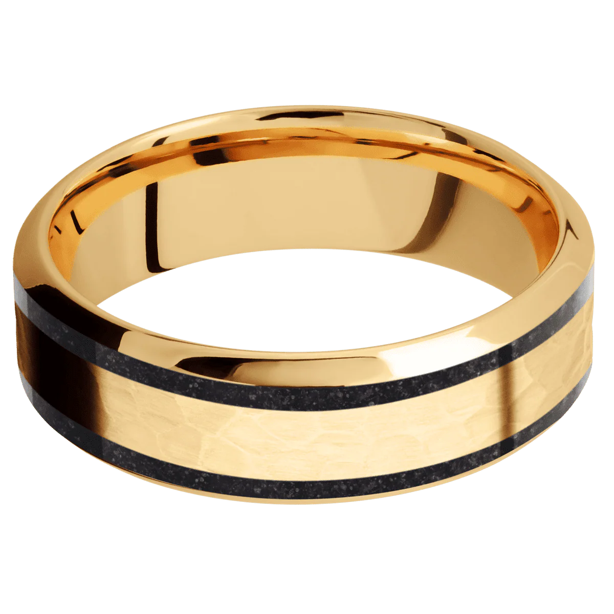18K Yellow Gold + Hammer , Polish Finish - Image 3