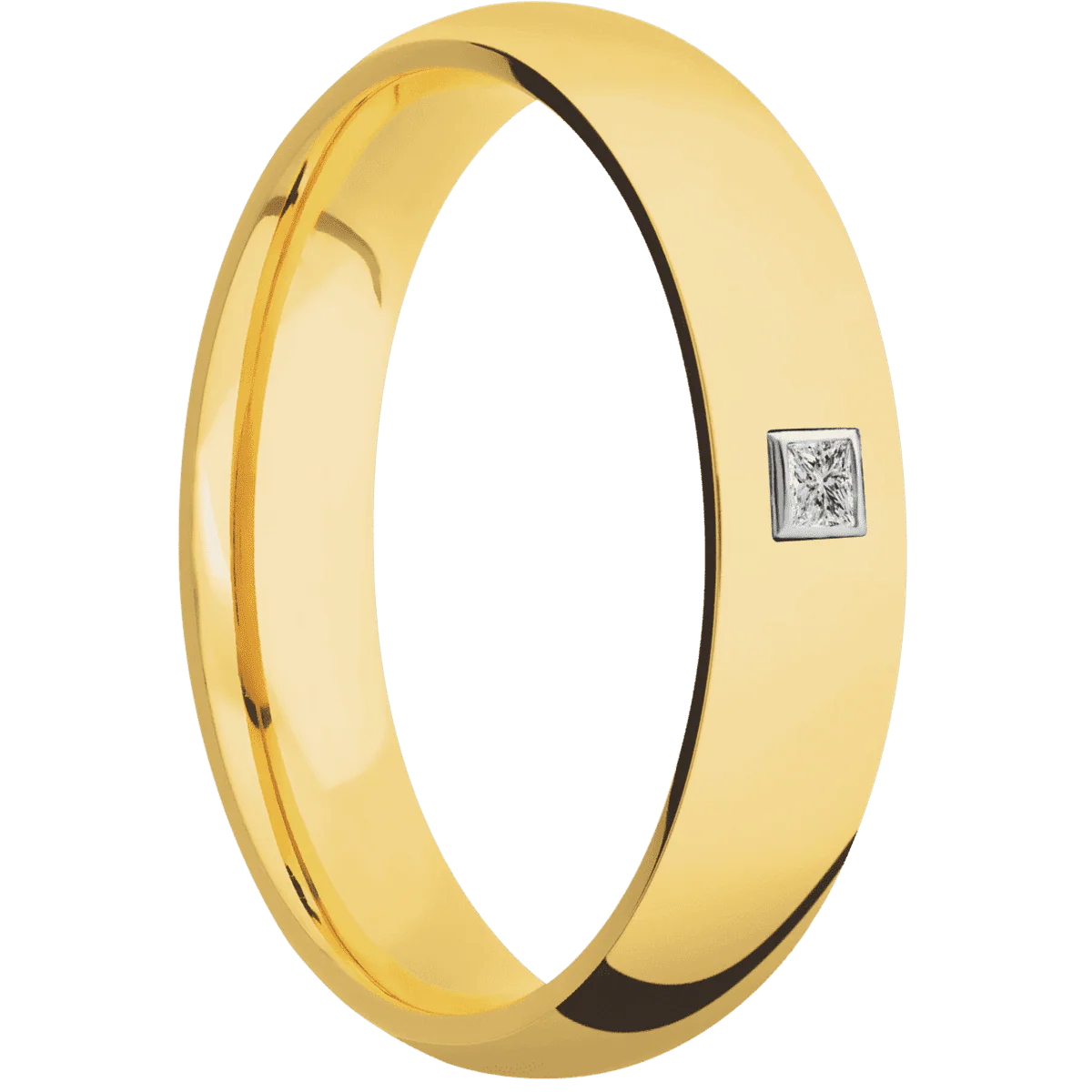18K Yellow Gold + Polish Finish