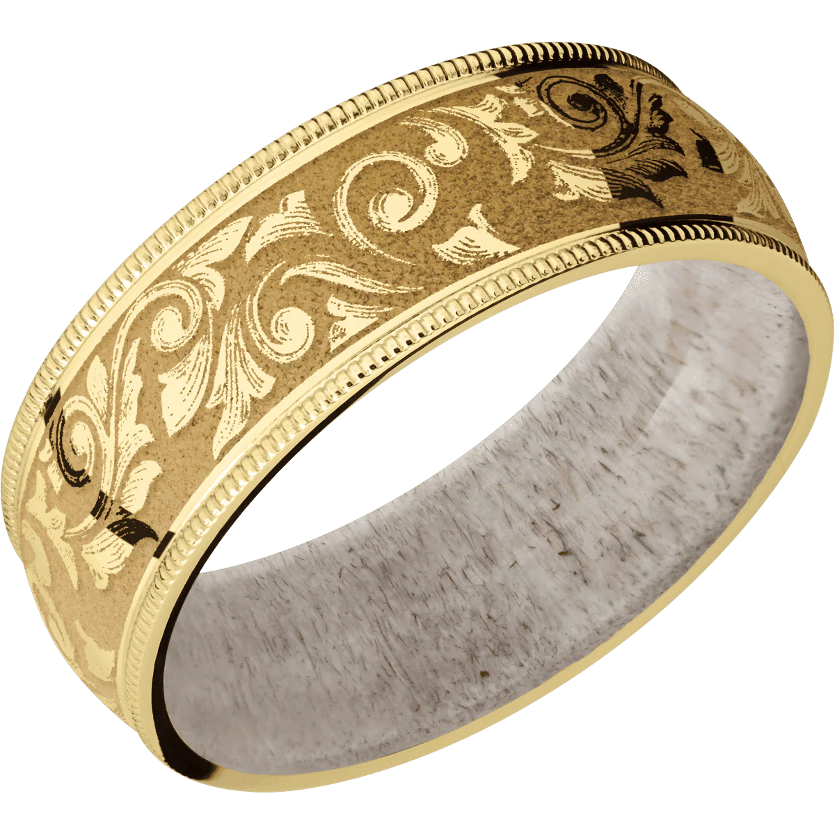 18K Yellow Gold + Polish Finish + Antler - Image 2