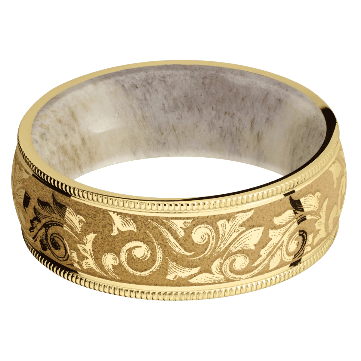 18K Yellow Gold + Polish Finish + Antler - Image 3