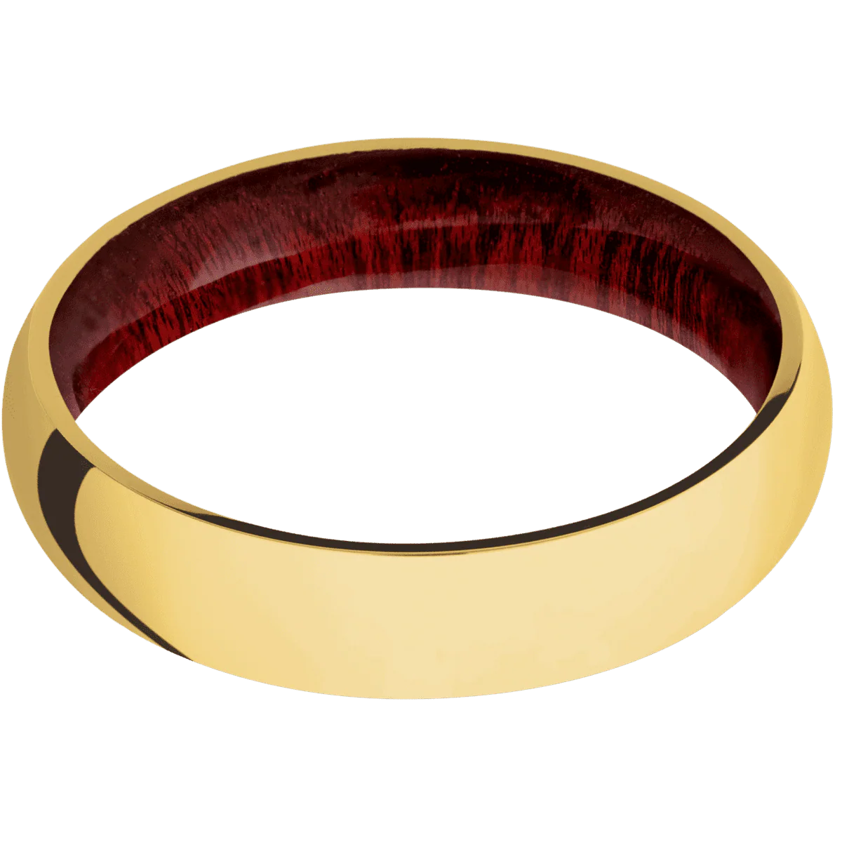 18K Yellow Gold + Polish Finish + Blood Wood - Image 3