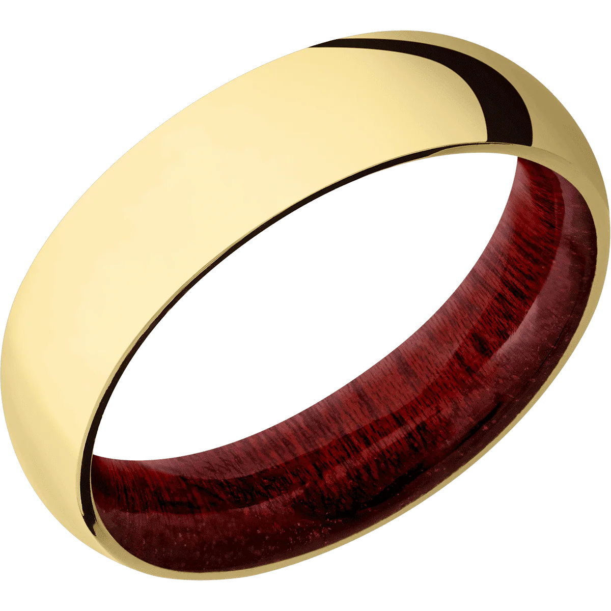 18K Yellow Gold + Polish Finish + Blood Wood - Image 2