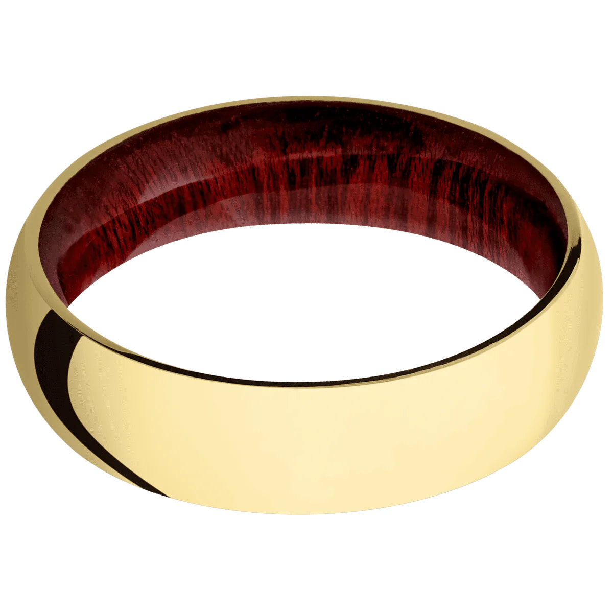 18K Yellow Gold + Polish Finish + Blood Wood - Image 3