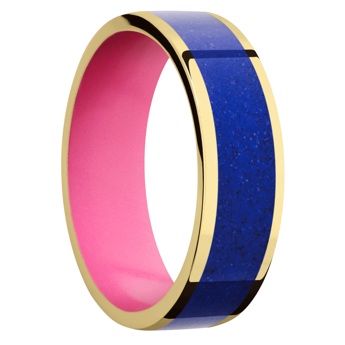18K Yellow Gold + Polish Finish + Bright Pink