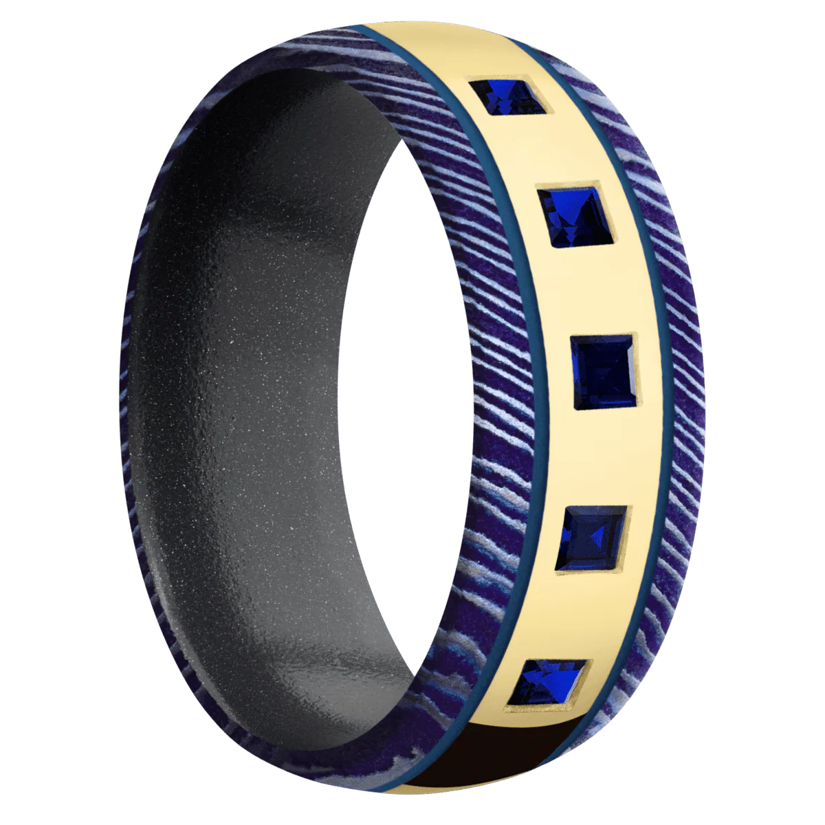 18K Yellow Gold + Polish Finish + Dark Grey