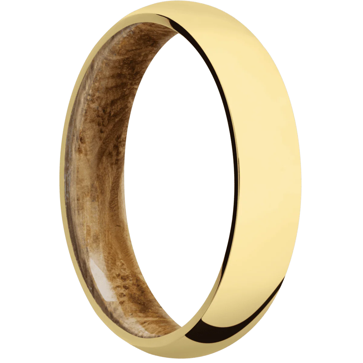 18K Yellow Gold + Polish Finish + Whiskey Barrel