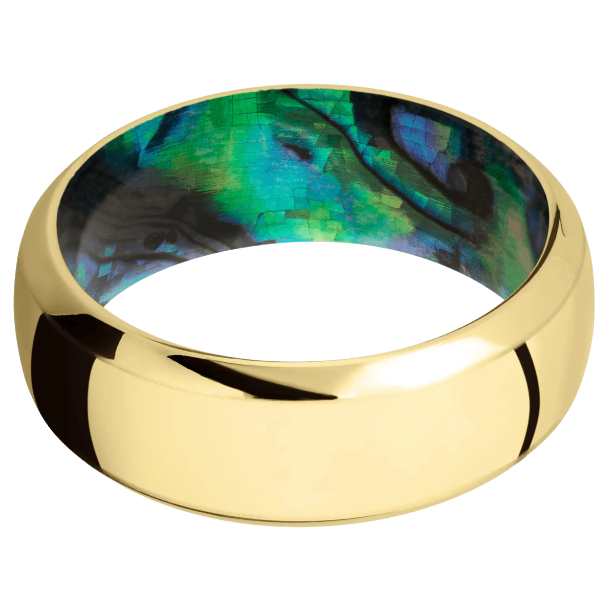 18K Yellow Gold + Polish , Polish Finish + Abalone - Image 3