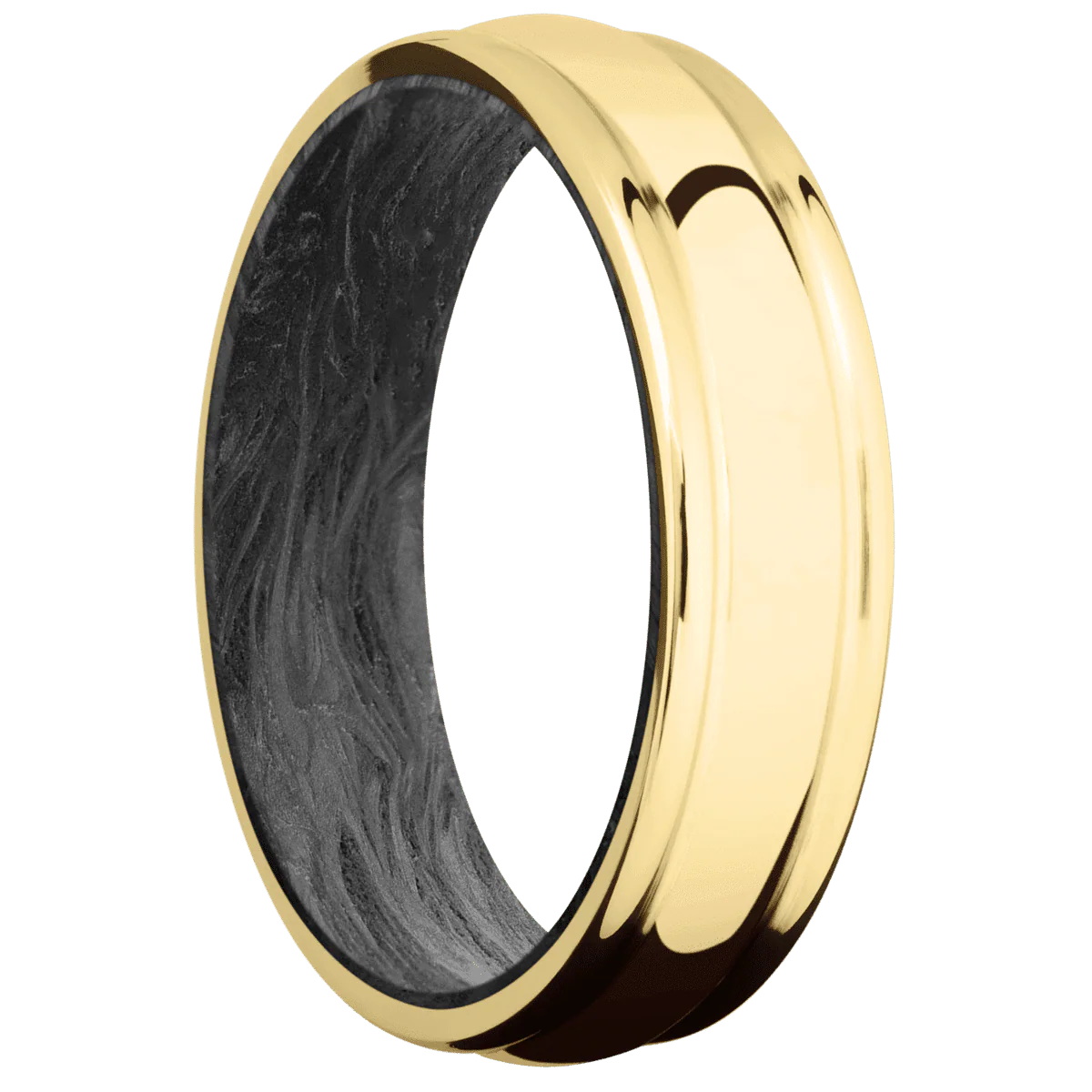 18K Yellow Gold + Polish , Polish Finish + Forged Carbon Fiber