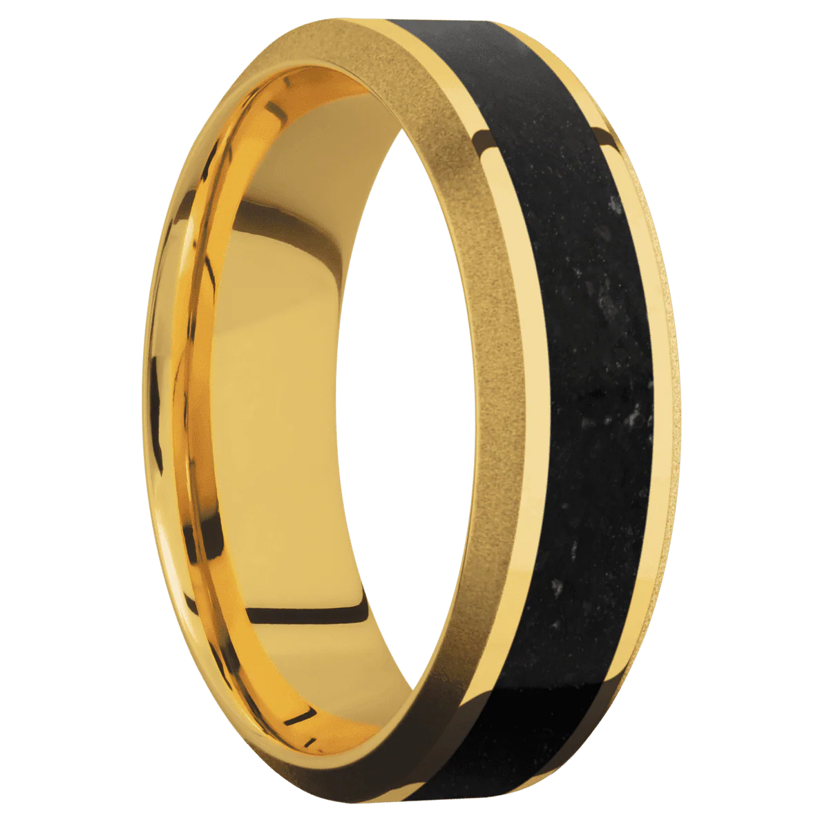 18K Yellow Gold + Polish , Sand Finish