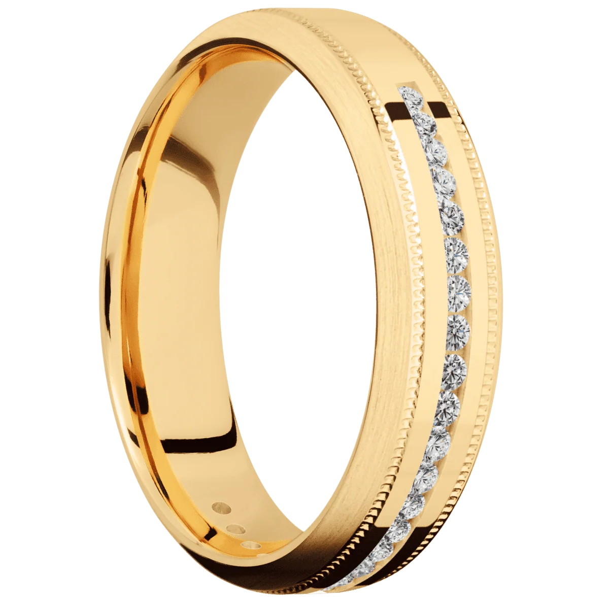 18K Yellow Gold + Polish , Satin Finish