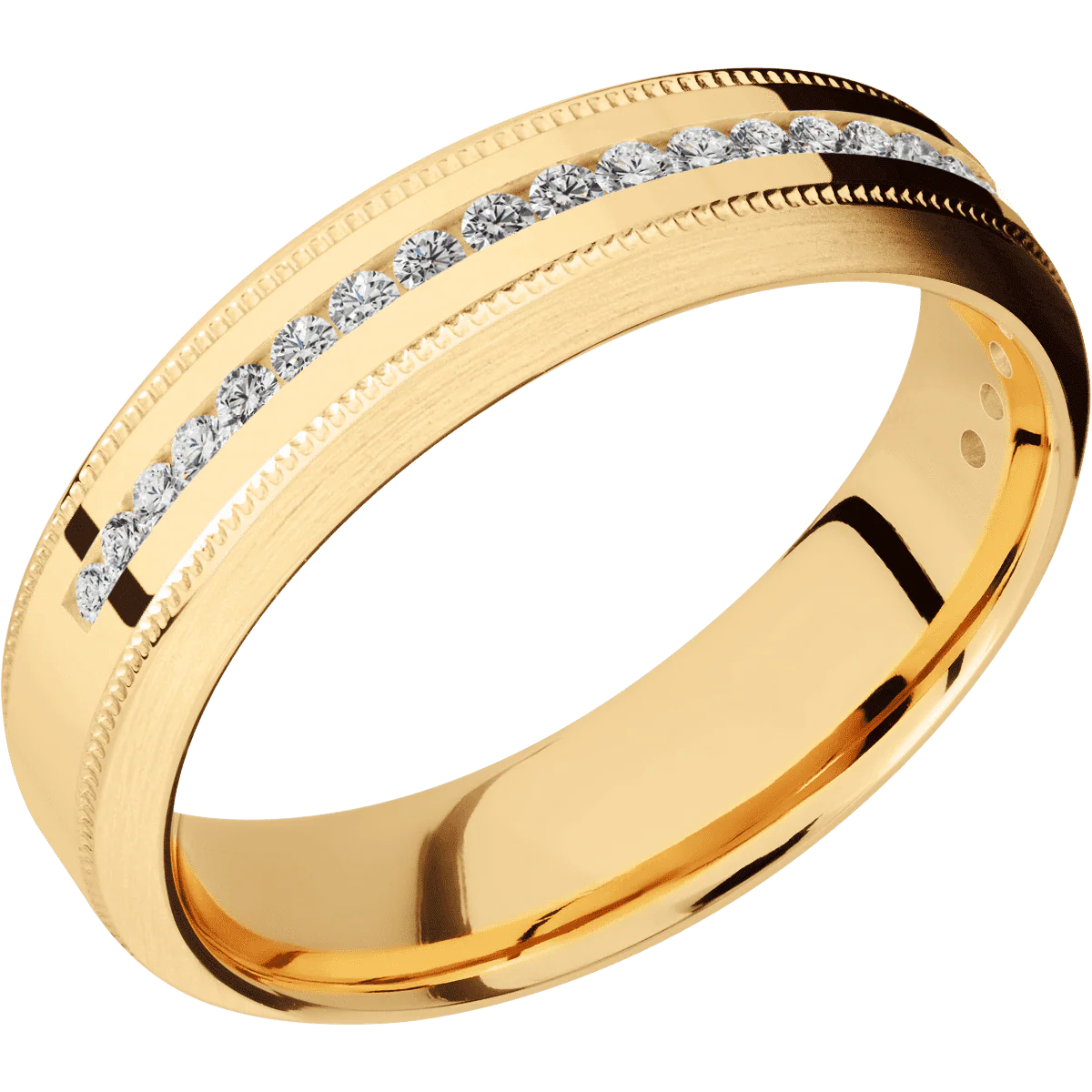 18K Yellow Gold + Polish , Satin Finish - Image 2