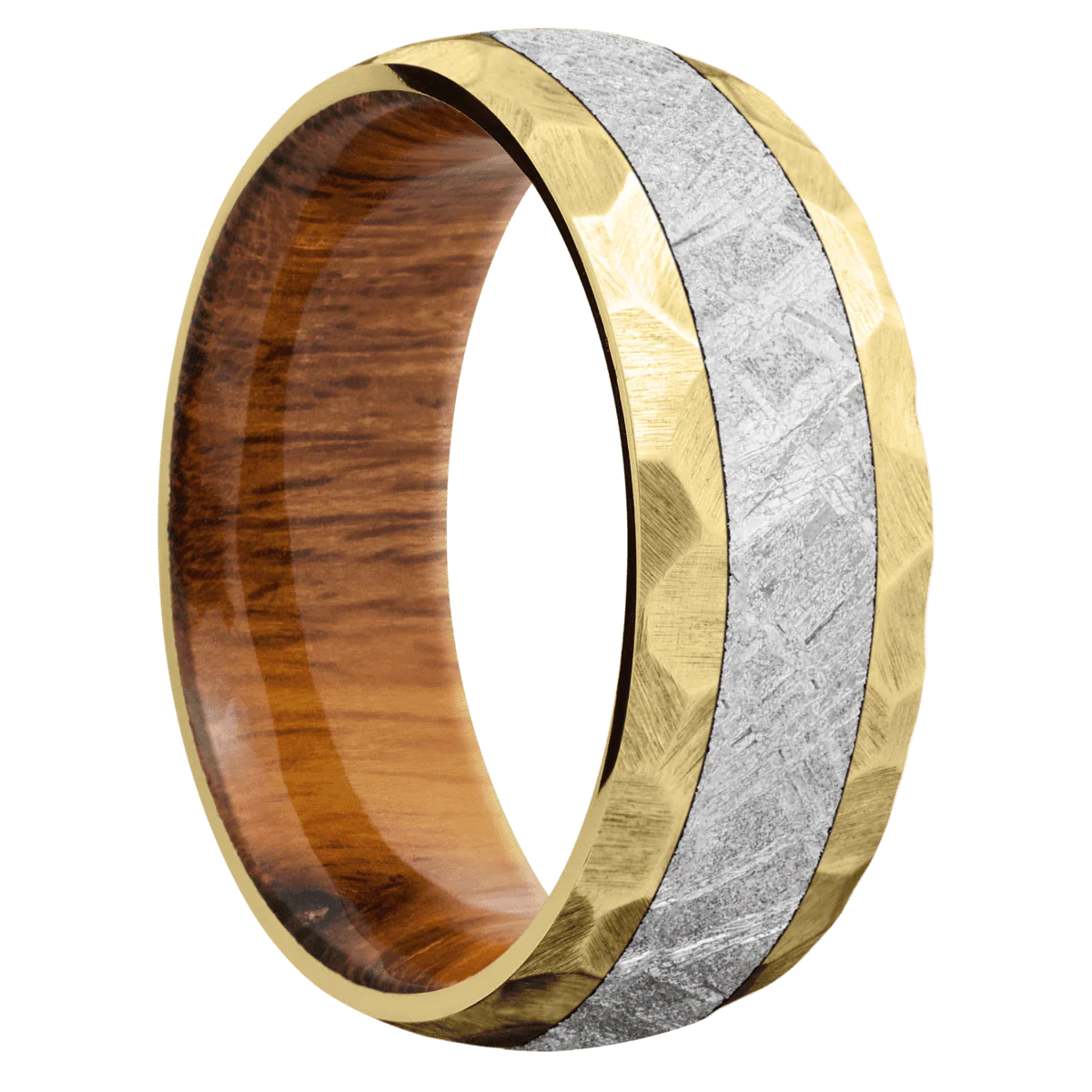 18K Yellow Gold + Rock Finish + Desert Iron Wood