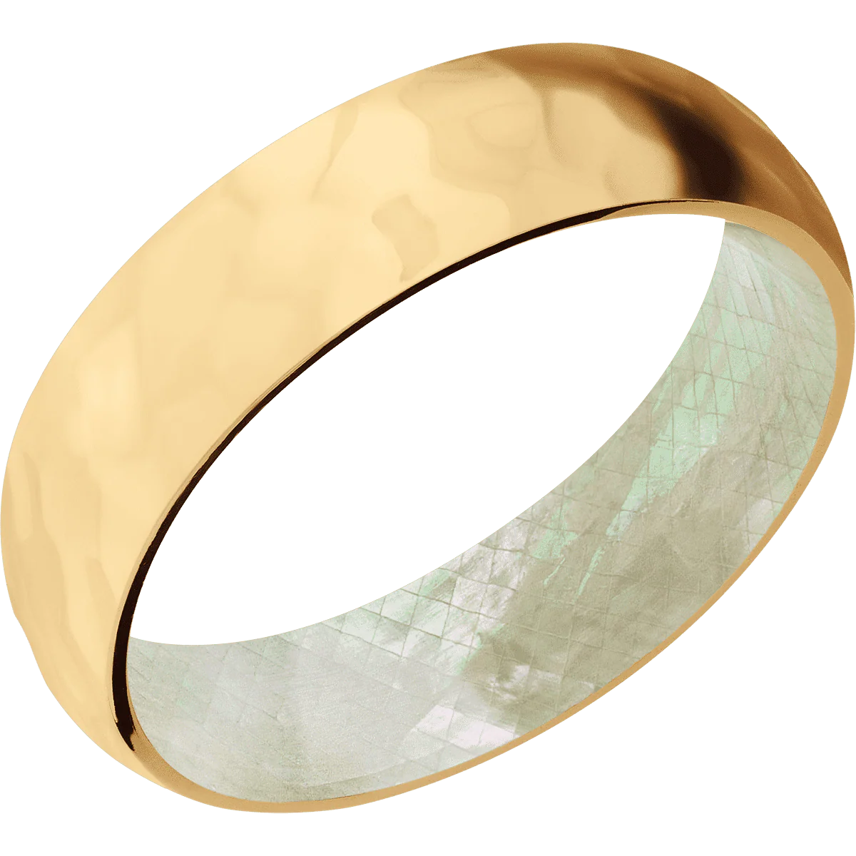 18K Yellow Gold + Rockpolish Finish + Freshwater Mother of Pearl - Image 2