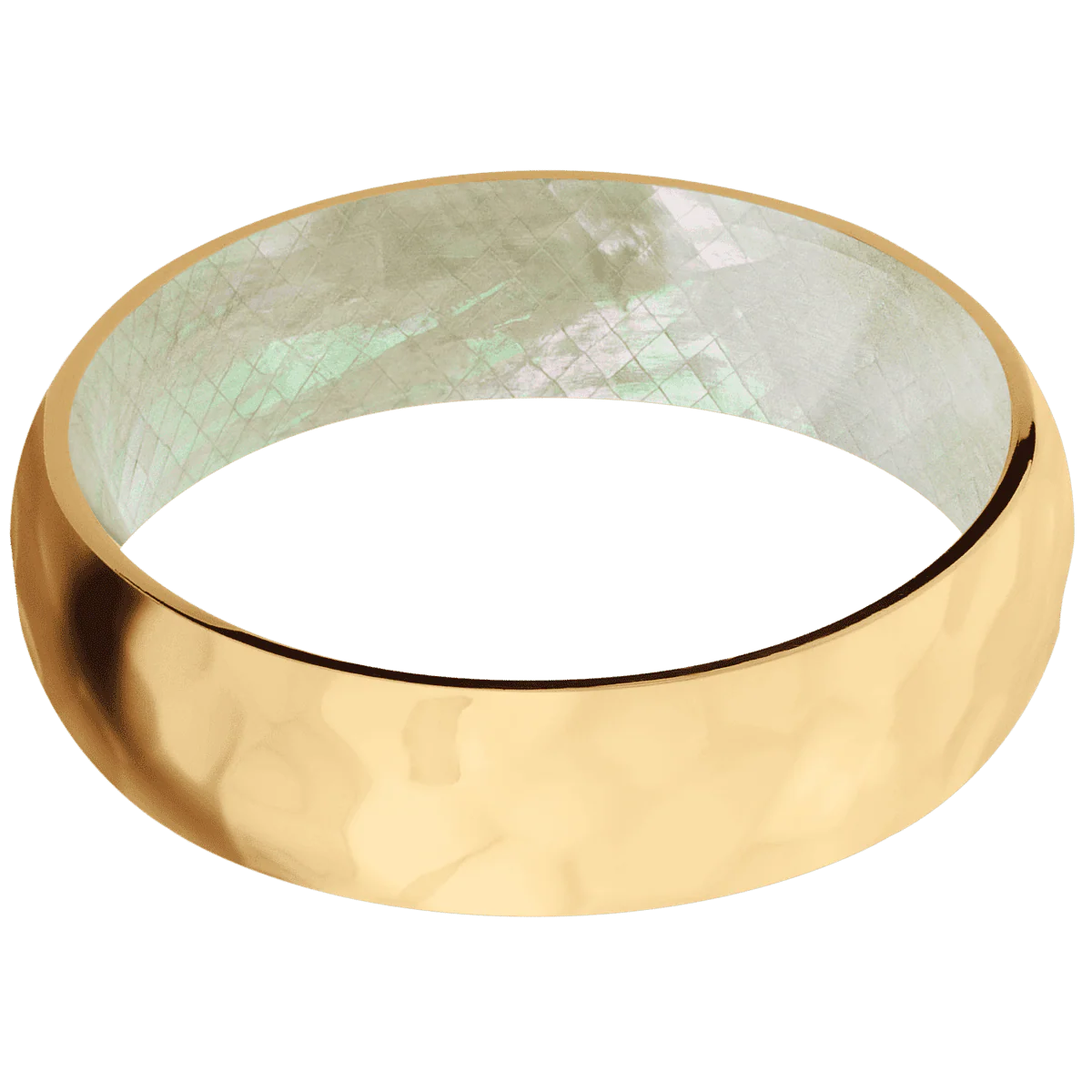 18K Yellow Gold + Rockpolish Finish + Freshwater Mother of Pearl - Image 3