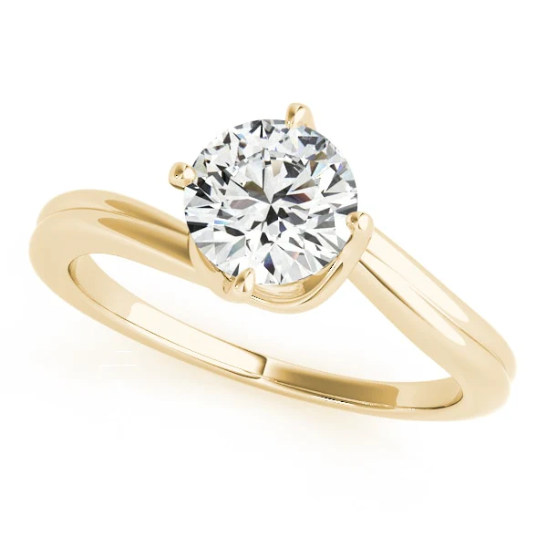18K Yellow Gold Round Solitaire Engagement Ring