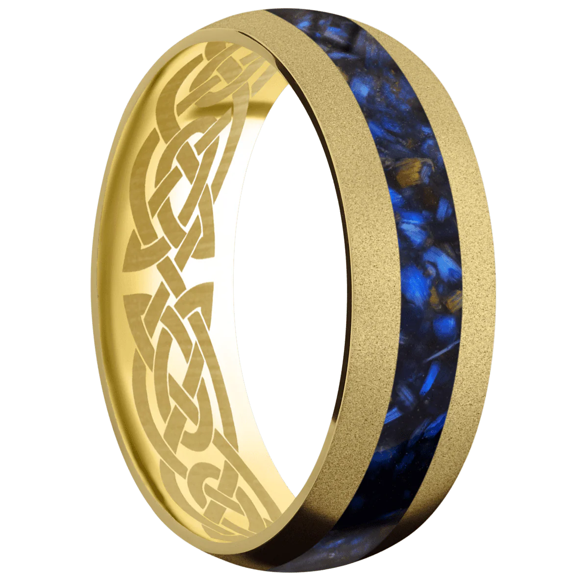 18K Yellow Gold + Sand Finish