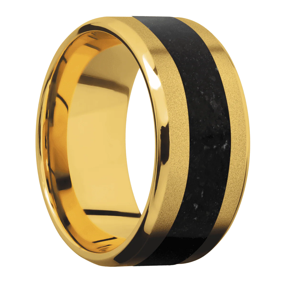 18K Yellow Gold + Sand , Polish Finish