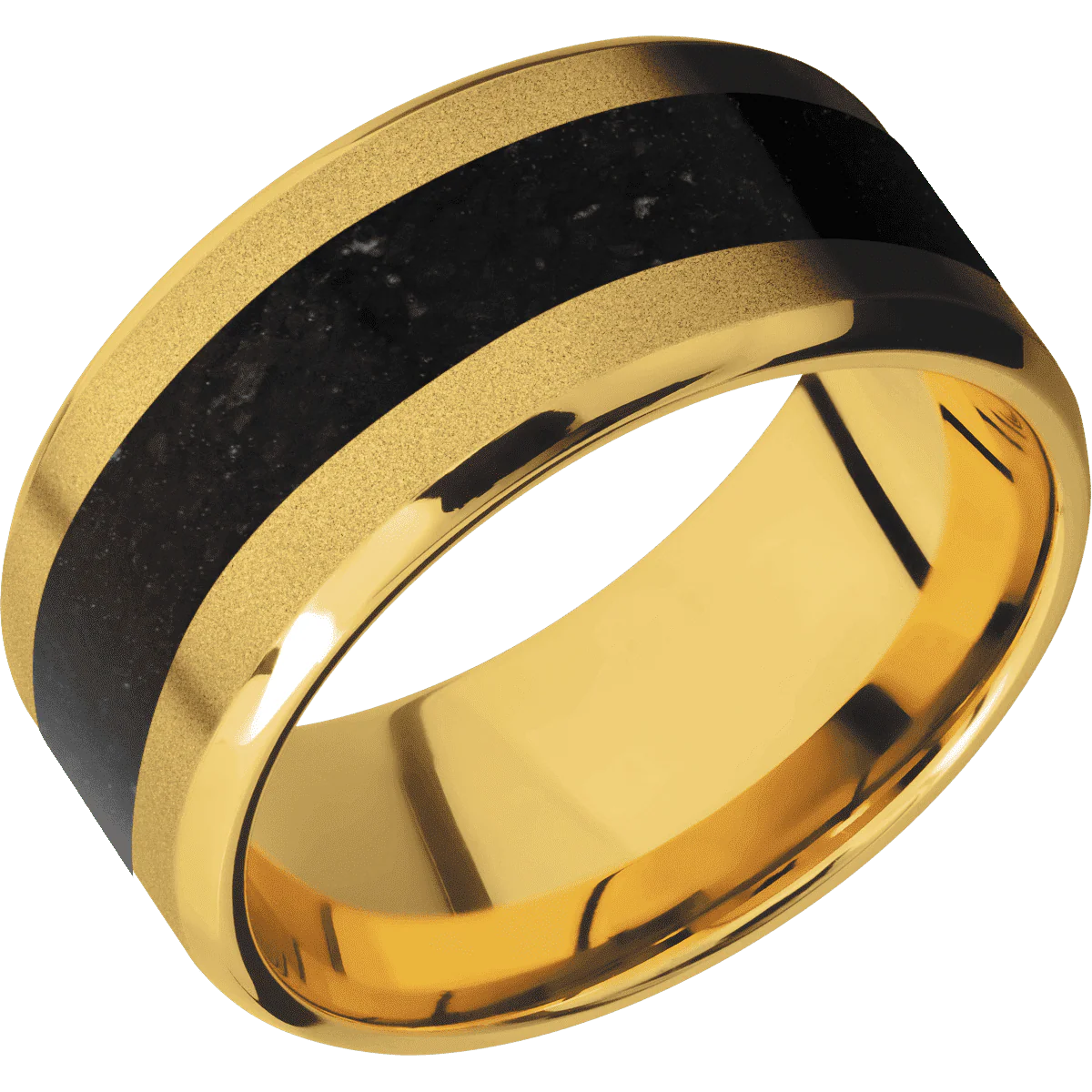 18K Yellow Gold + Sand , Polish Finish - Image 2
