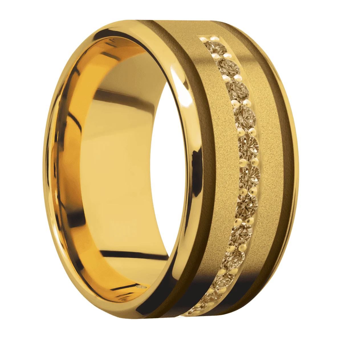 18K Yellow Gold + Sand , Polish Finish