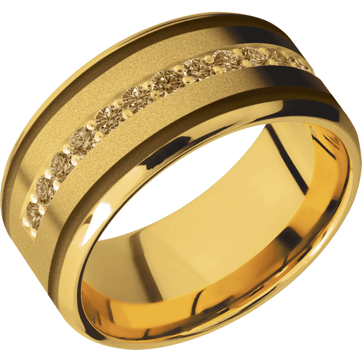 18K Yellow Gold + Sand , Polish Finish - Image 2