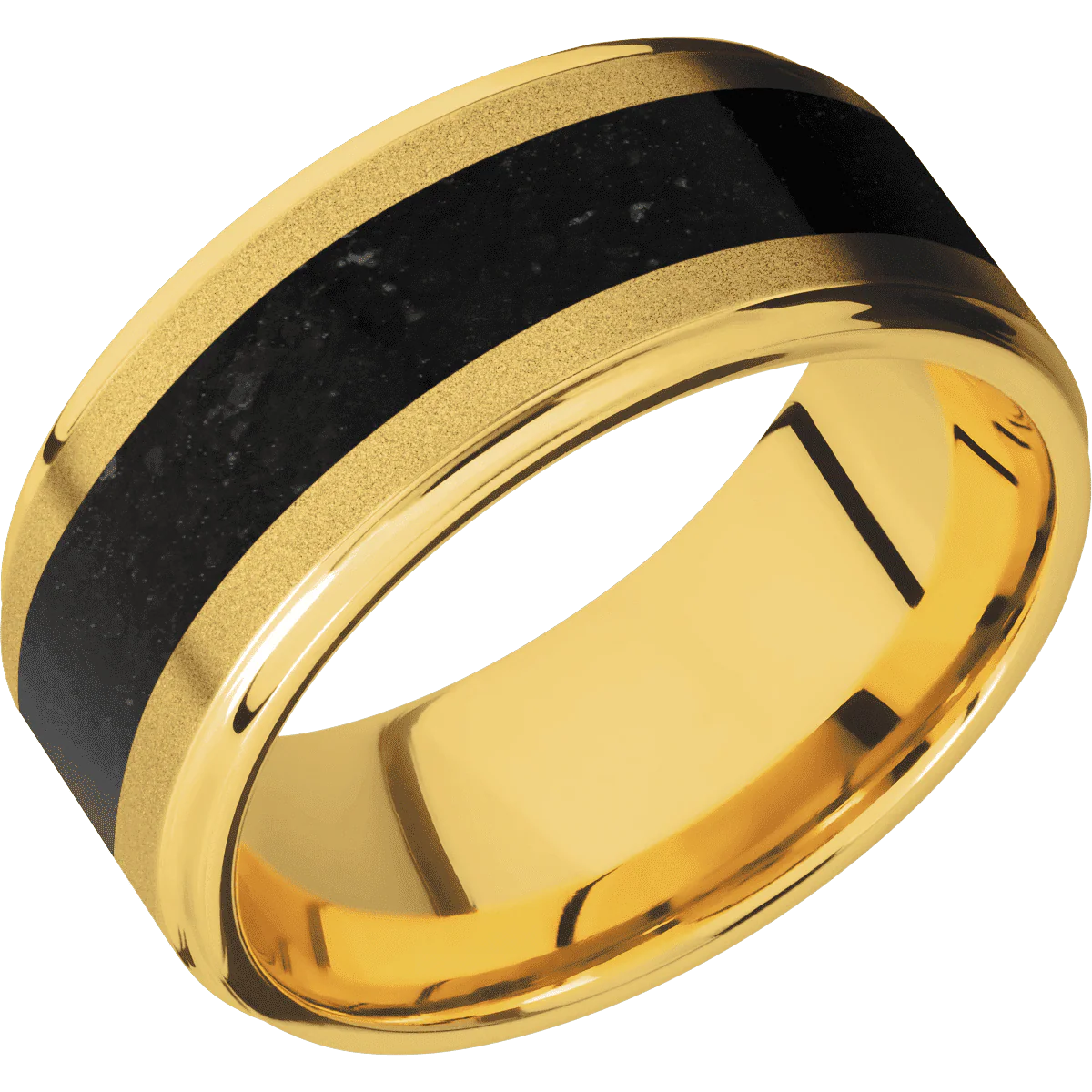 18K Yellow Gold + Sand , Polish Finish - Image 2