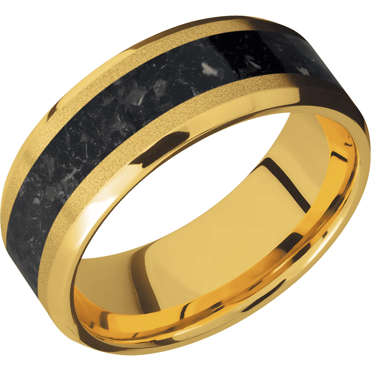 18K Yellow Gold + Sand , Polish Finish - Image 2