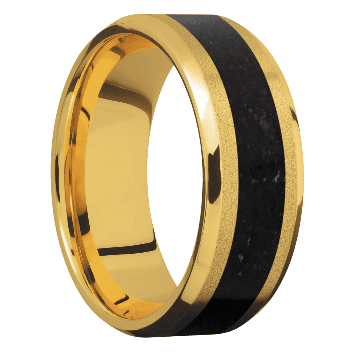 18K Yellow Gold + Sand , Polish Finish