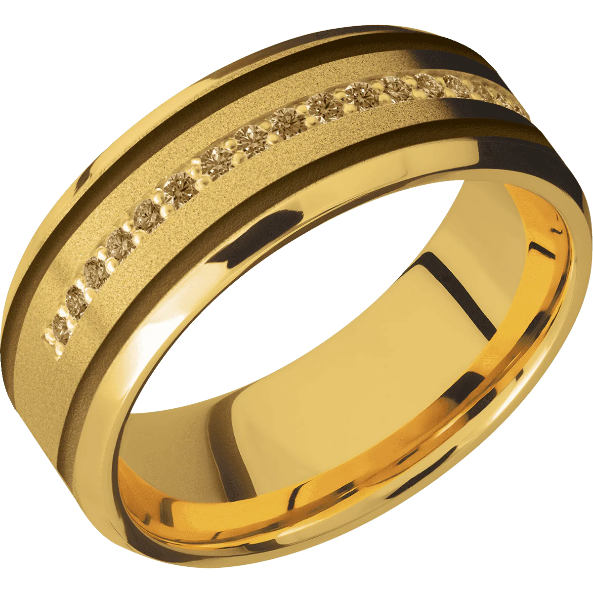 18K Yellow Gold + Sand , Polish Finish - Image 2