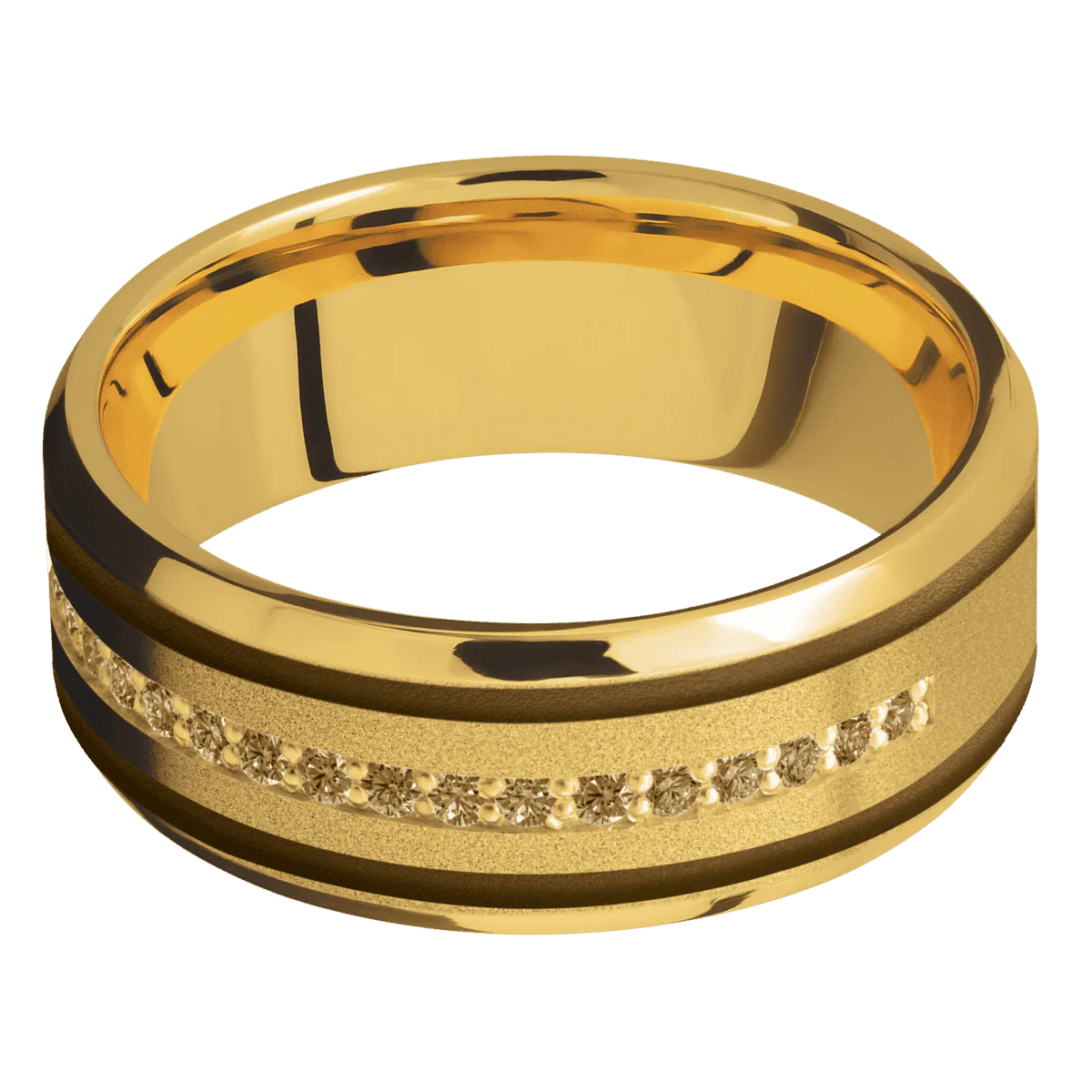18K Yellow Gold + Sand , Polish Finish - Image 3