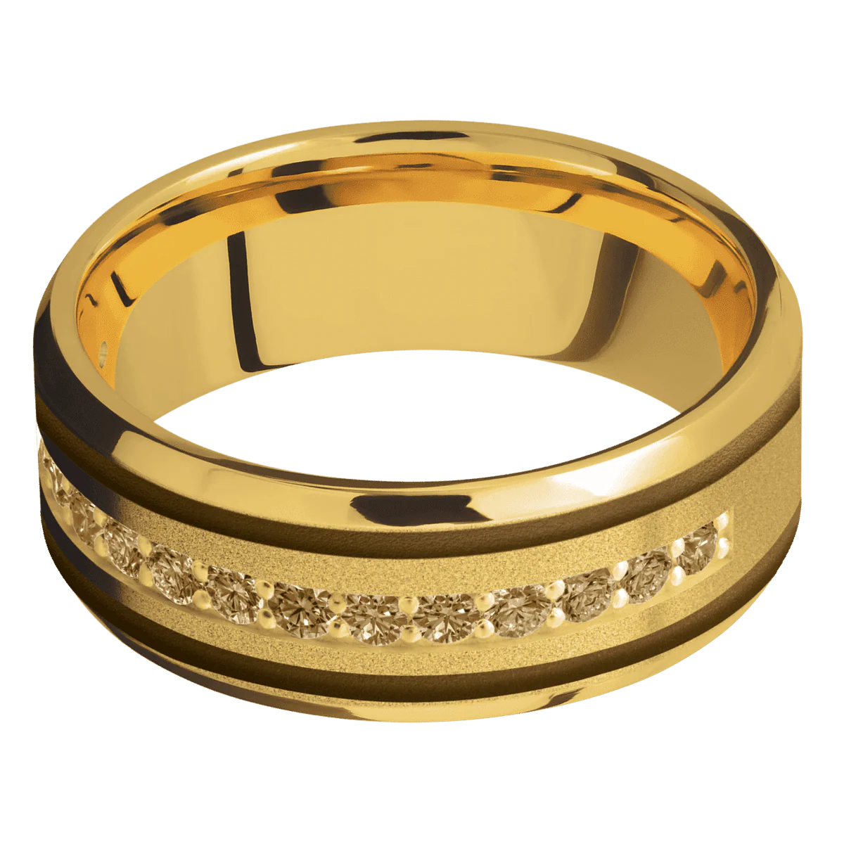 18K Yellow Gold + Sand , Polish Finish - Image 3