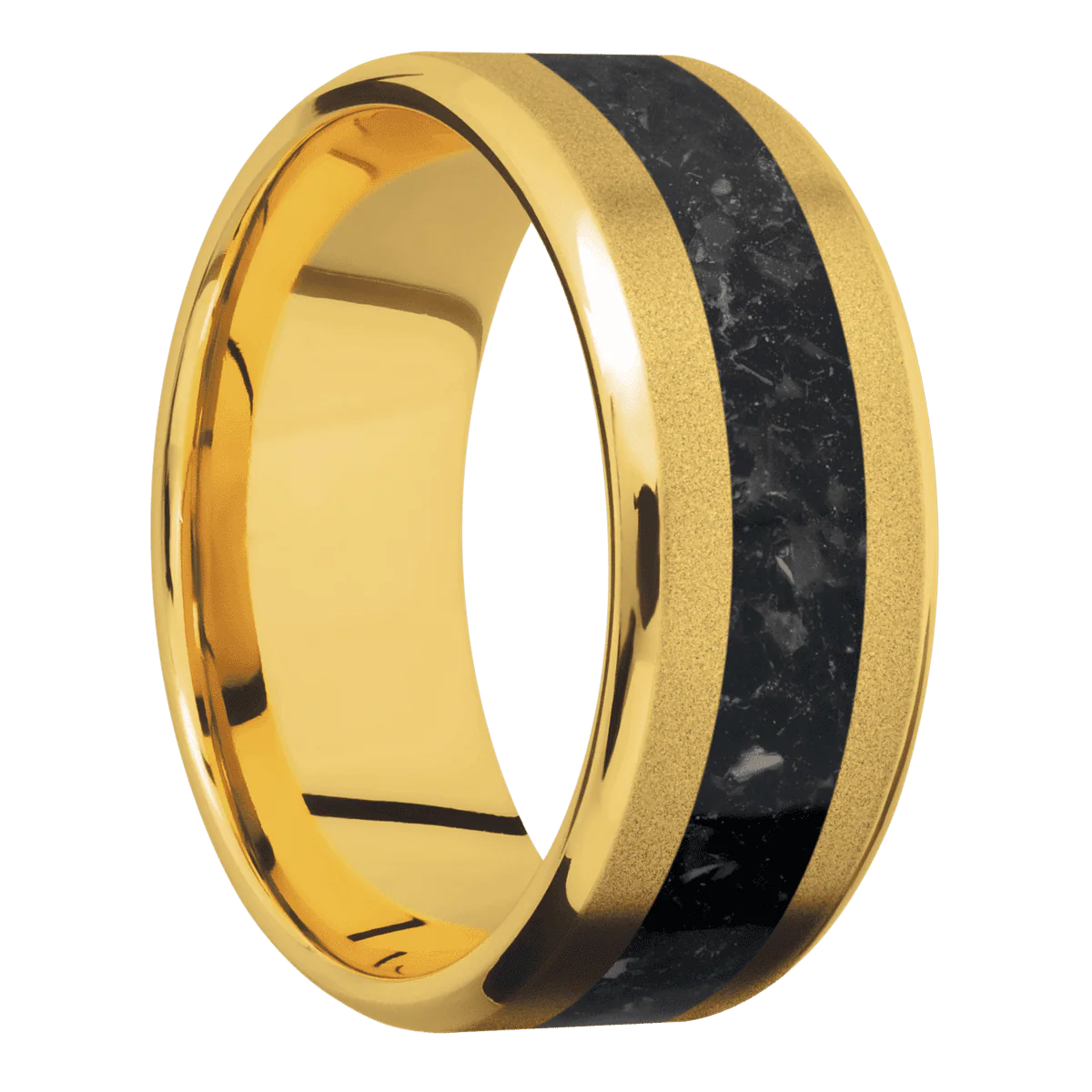18K Yellow Gold + Sand , Polish Finish