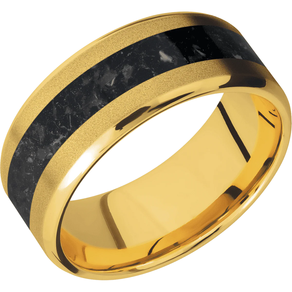 18K Yellow Gold + Sand , Polish Finish - Image 2