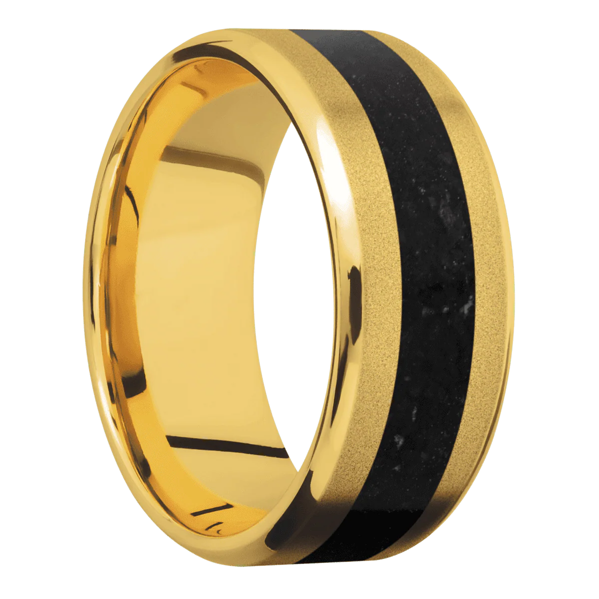 18K Yellow Gold + Sand , Polish Finish