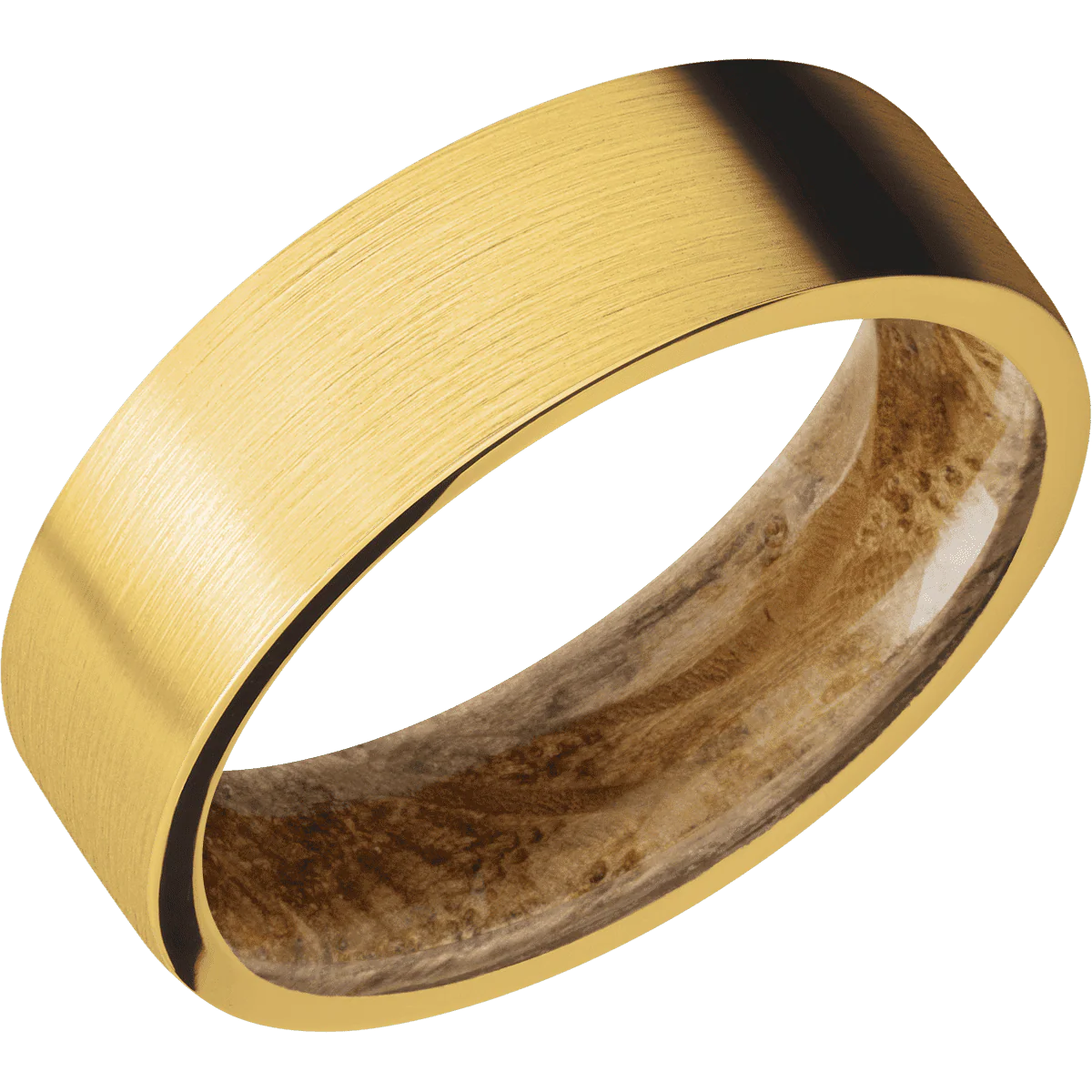 18K Yellow Gold + Satin Finish + Whiskey Barrel - Image 2