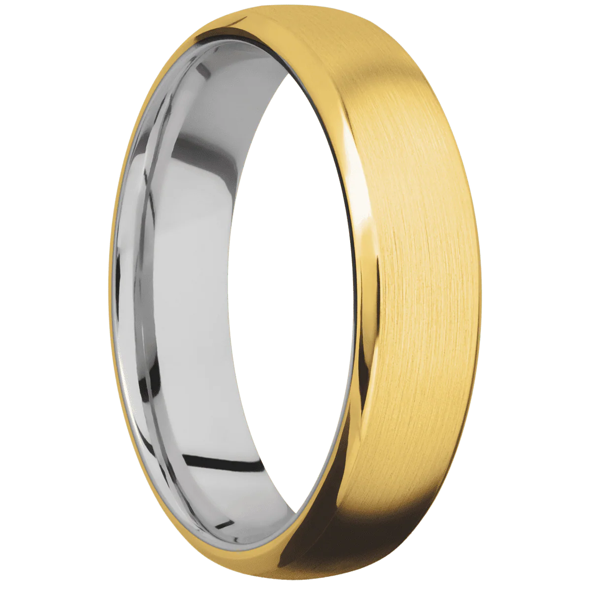 18K Yellow Gold + Satin , Polish Finish + 14K White Gold