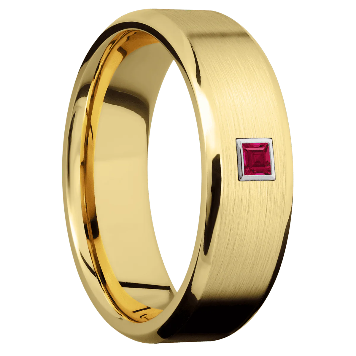 18K Yellow Gold + Satin , Polish Finish