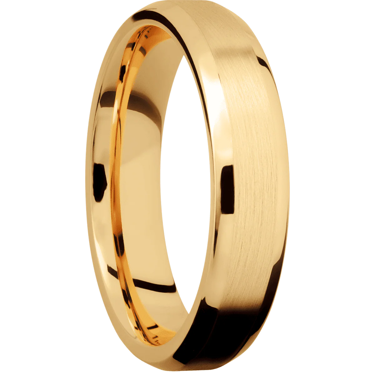 18K Yellow Gold + Satin , Polish Finish