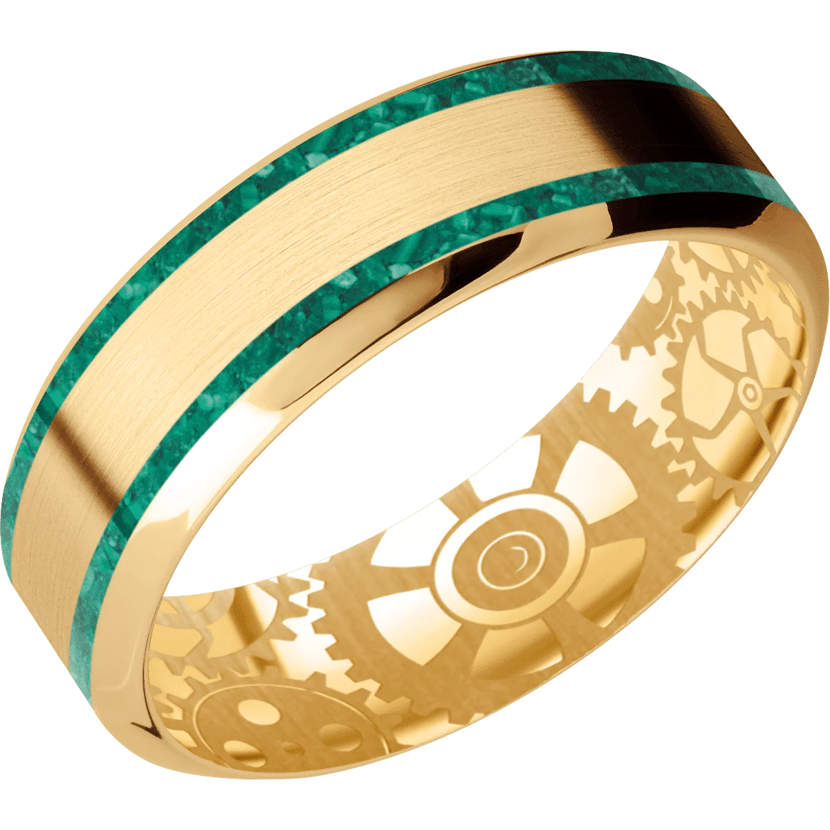 18K Yellow Gold + Satin , Polish Finish - Image 2