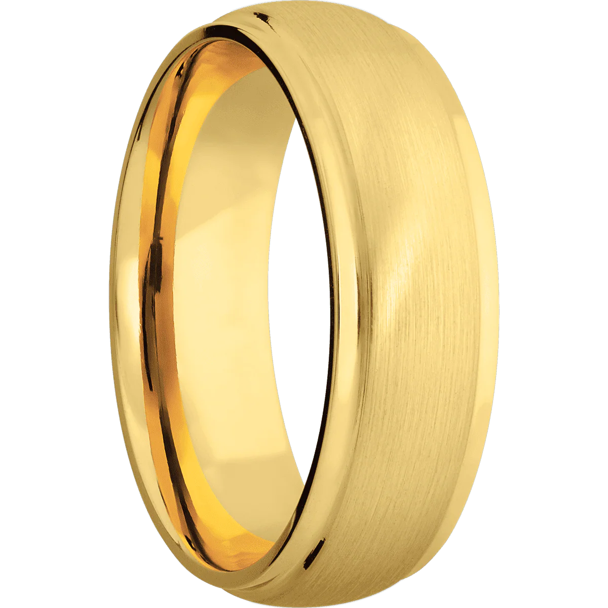 18K Yellow Gold + Satin , Polish Finish