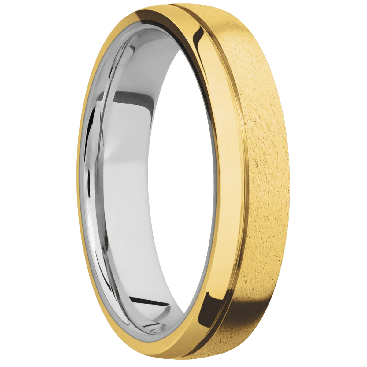 18K Yellow Gold + Stone , Polish Finish + Titanium
