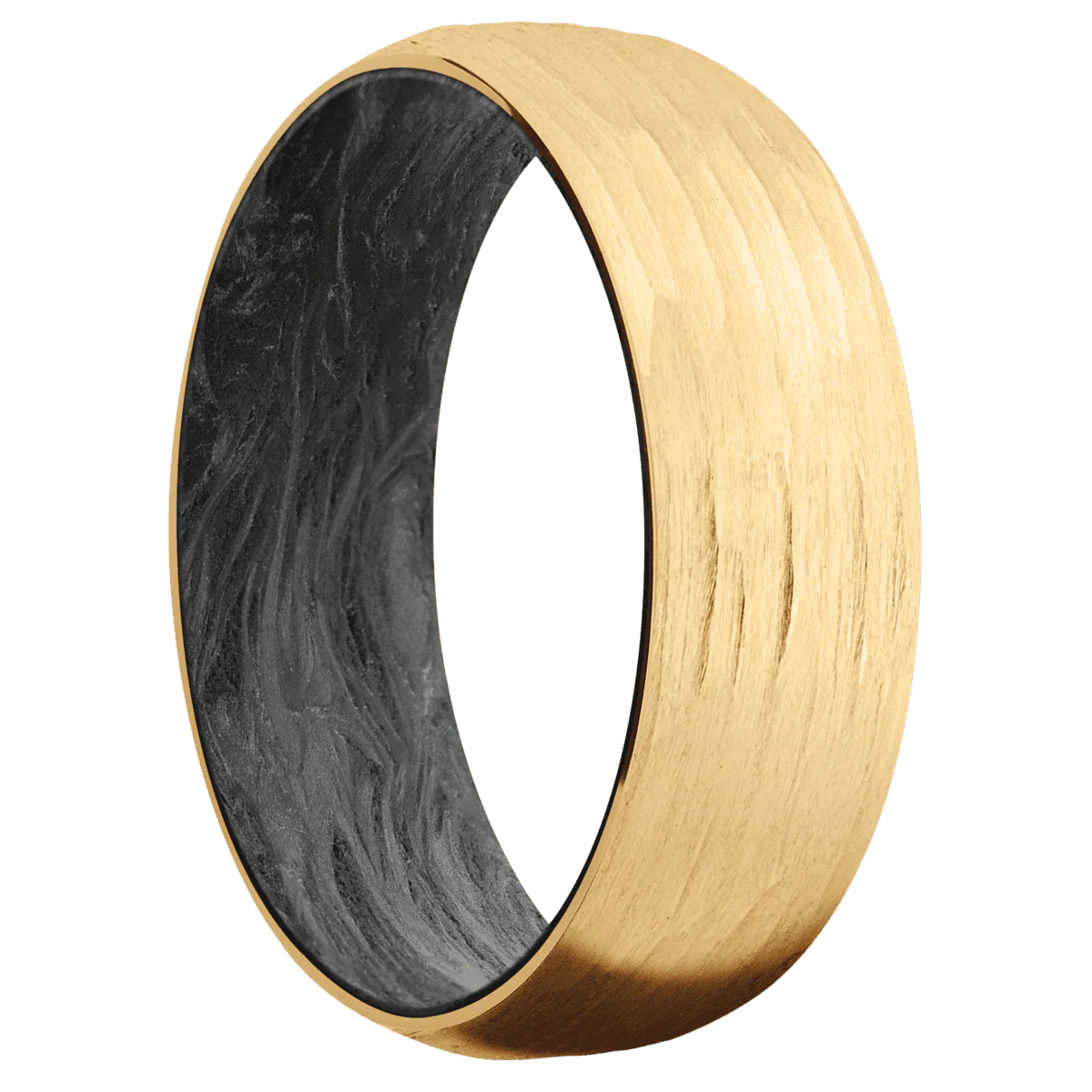 18K Yellow Gold + Treebarkh Finish + Forged Carbon Fiber