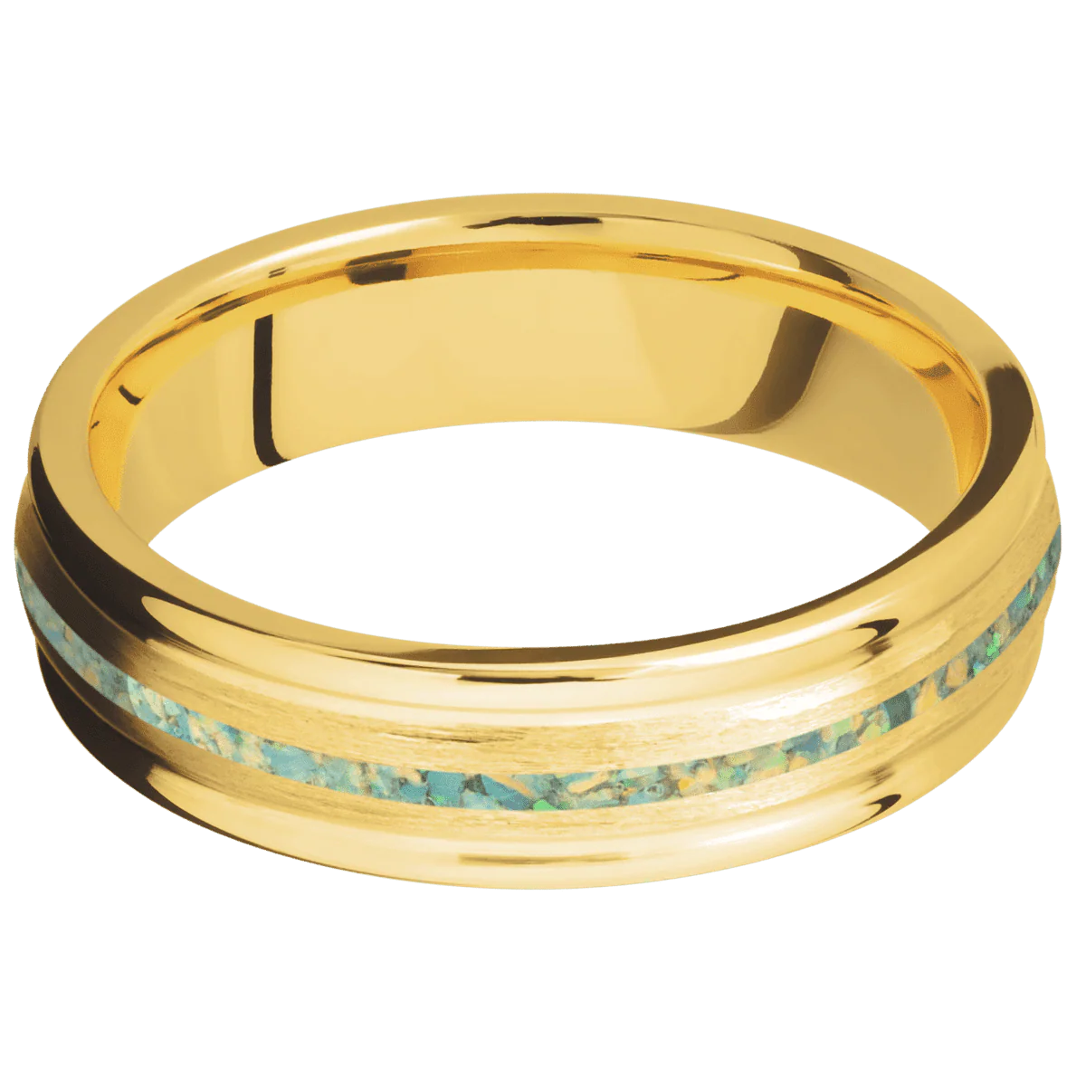 18K Yellow Gold + Treebarkh , Polish Finish - Image 3