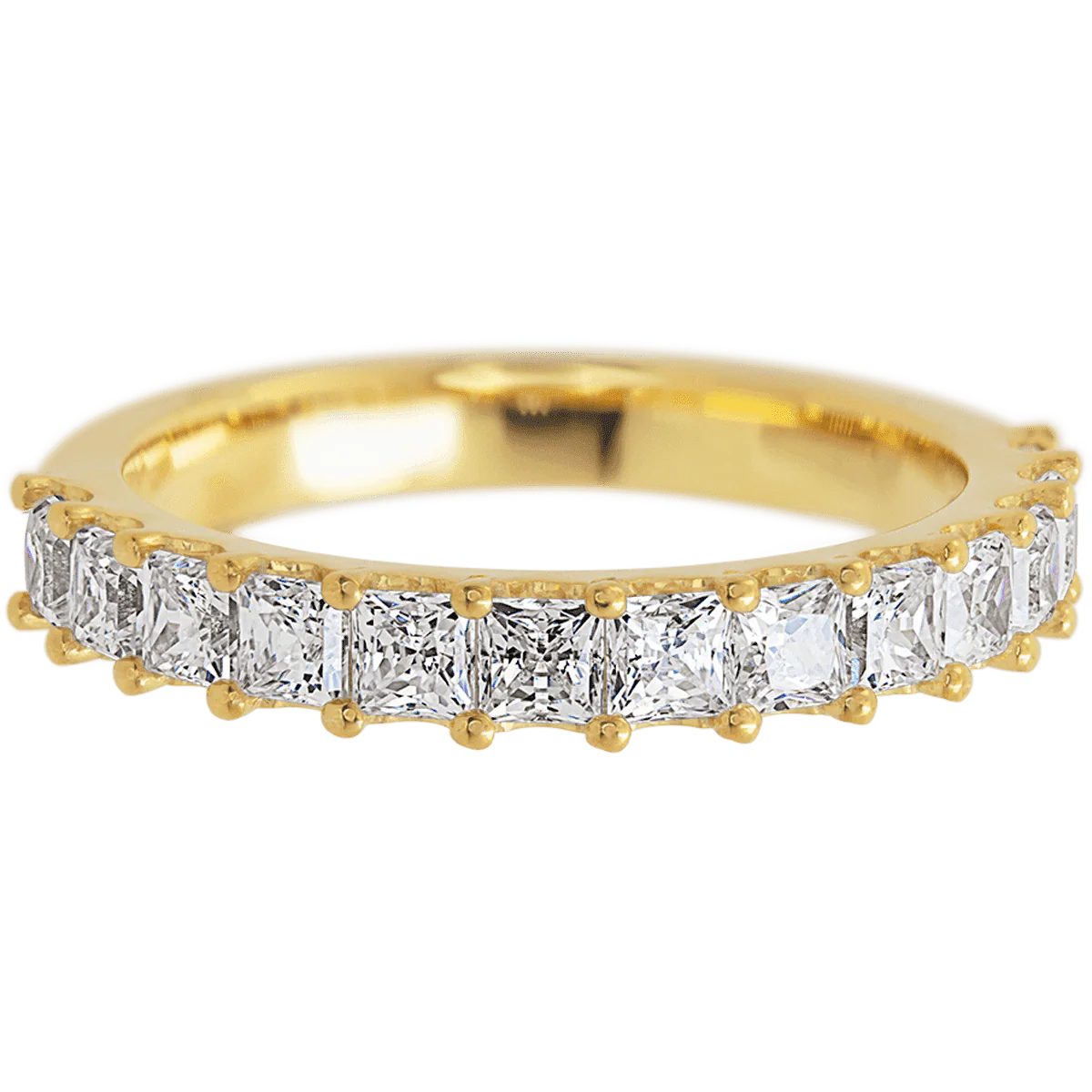 22K Yellow Gold band with 13 Princess Lab Grown Diamond having TCW-1.3 - Image 2