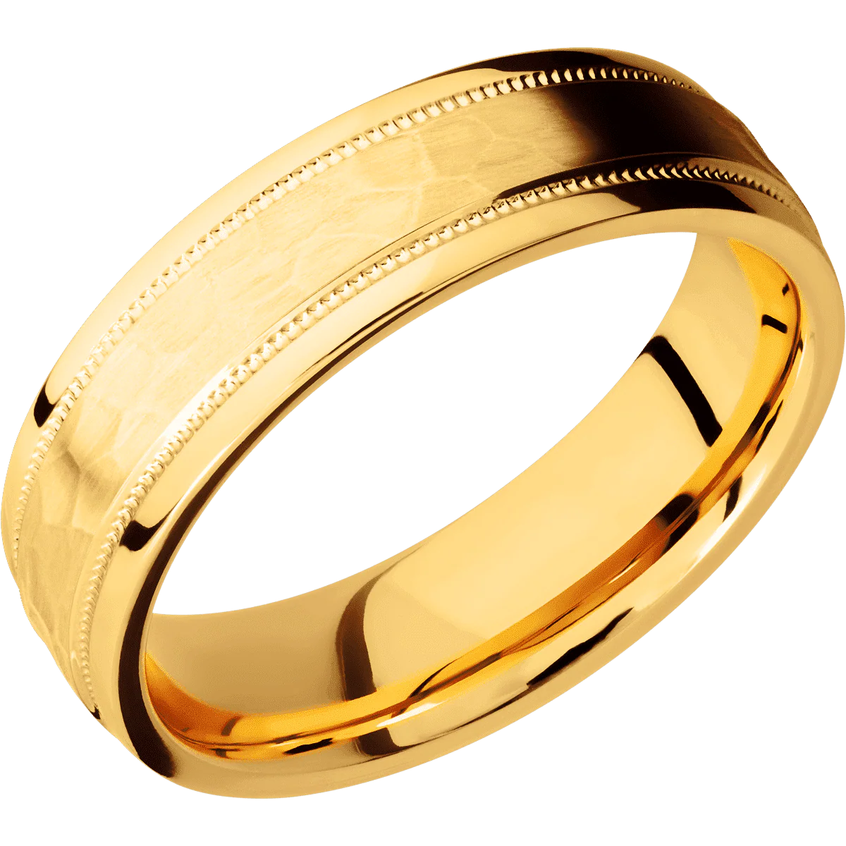 22K Yellow Gold + Hammer , Polish Finish - Image 2