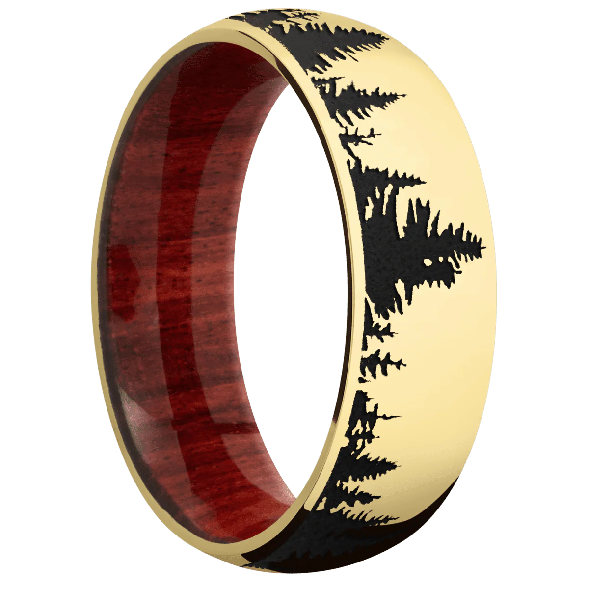22K Yellow Gold + Polish Finish + Red Heart