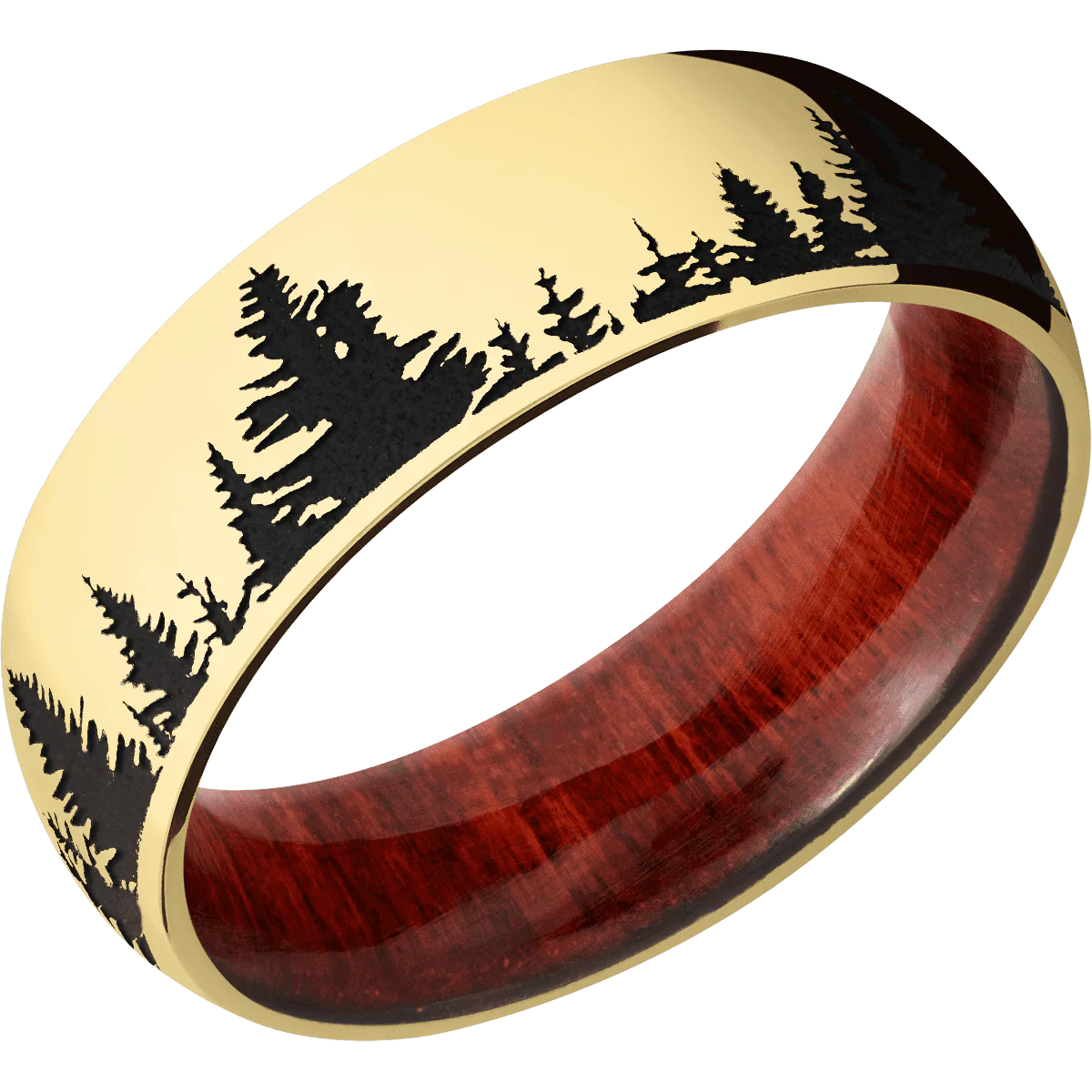 22K Yellow Gold + Polish Finish + Red Heart - Image 2