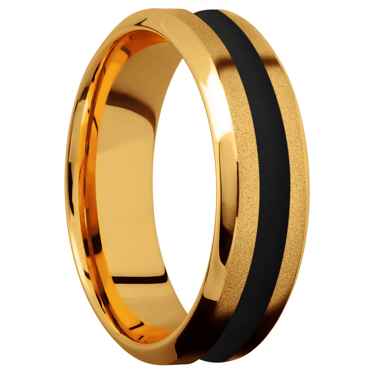 22K Yellow Gold + Sand , Polish Finish