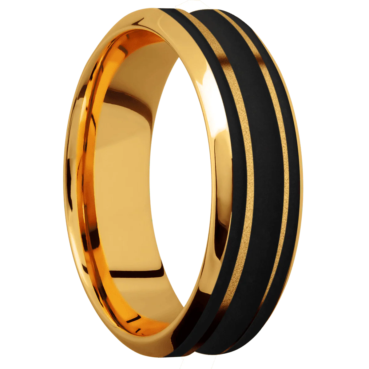 22K Yellow Gold + Sand , Polish Finish
